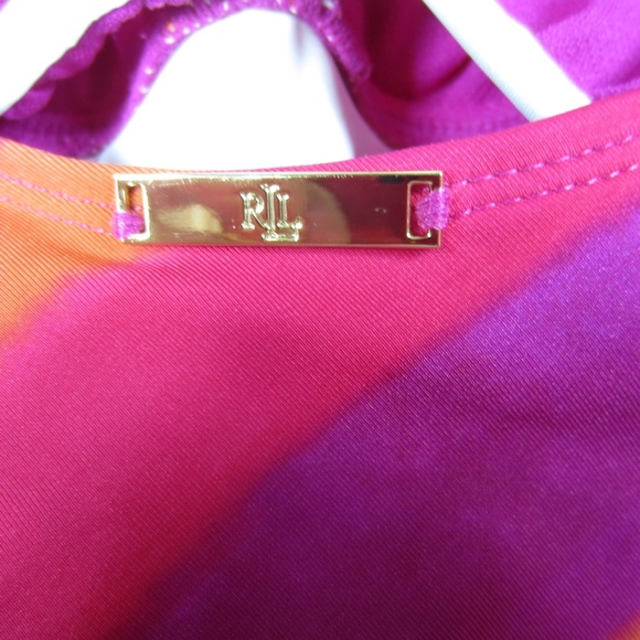 Lauren Ralph Lauren Swimsuit Womens 10 One piece  stretchy Beach colorful *Read* - Picture 9 of 15